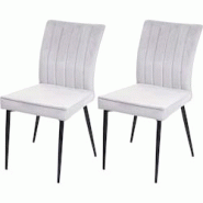 Décoshop26 - Ensemble de 2 chaises de salle à manger en velours gris clair pieds en métal CDS04475 - gris 3000459369601 Décoshop26 - Ensemble de 2 chaises de salle à manger en velours gris clair pieds en métal CDS04475 - gris 3000459369601