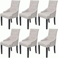 Décoshop26 - Lot de 6 chaises de salle à manger cuisine design luxueux et charmant en tissu gris crème CDS022430 - gris 3000027141530 Décoshop26 - Lot de 6 chaises de salle à manger cuisine design luxueux et charmant en tissu gris crème CDS022430 - gris 3000027141530
