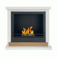 Divina Fire Cheminée au bioéthanol cheminée au sol Stockholm en bois blanc L75xP24xH68 cm - blanc 8055829981162