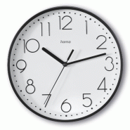 Hama Horloge murale Salina 00185866 - 22 cm, silencieuse, noire - 185866