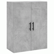 Helloshop26 - Armoire murale suspendue pratique 69,5 x 34 x 90 cm style contemporain rangement en bois d'ingénierie gris béton 02_0048599 - gris Boi