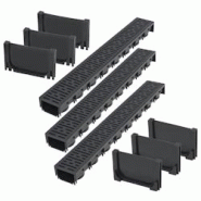Helloshop26 - Lot de trois caniveaux de drainage plastique 3 m noir 02_0002994 - 3000105051539 Helloshop26 - Lot de trois caniveaux de drainage plastique 3 m noir 02_0002994 - 3000105051539
