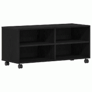 Helloshop26 - Meuble TV rectangulaire moderne 90 x 35 x 40 cm pratique et chic style minimaliste en bois noir 02_0051784 - noir Bois massif 3000237092