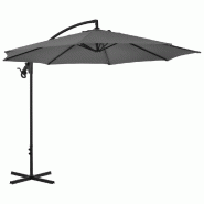Helloshop26 - Parasol meuble de jardin en porte-à-faux avec poteau acier 300 cm anthracite 02_0008648 - acier 3000461182724