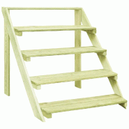 Helloshop26 - Support pour plantes extérieur 80 x 80 x 80 cm 5 niveaux durable design contemporain en pin massif naturel 02_0045960 - Bois massif 300