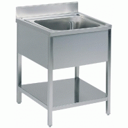 Evier pro 1 bac avec tablette inferieure sur piètement - 600x700mm - SLG1647 Evier pro 1 bac avec tablette inferieure sur piètement - 600x700mm - SLG1647