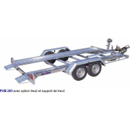 Remorque porte-voiture à roues extérieures avec option treuil et support de treuil, PTC 2000 kg - ECIM - PVB 200