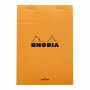 RHODIA Lot de 10 Blocs ORANGE 14,8x21cm Jaune 80F agrafées 80g Q.5x5 - 3037920162607