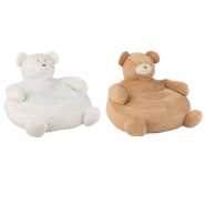 Set de 2 fauteuils en ours / blanc et beige
