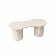 STELLAMEUBLES Table basse SIENNE en Travertin Premium - 8964100063018