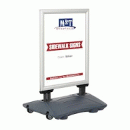 Stop trottoir extérieur WIND PRO couleur Alu format B1 (70 x 100 cm) - Panneau d'affichage extérieur 4 - M&T DISPLAYS - gris 3700923006222 Stop trottoir extérieur WIND PRO couleur Alu format B1 (70 x 100 cm) - Panneau d'affichage extérieur 4 - M&T DISPLAYS - gris 3700923006222