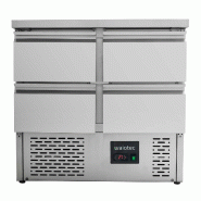 Vaiotec Comptoir réfrigéré EASYLINE Mini / 2 compartiments - avec 4 tiroirs, 900 x 700 mm - inox 10014 Vaiotec Comptoir réfrigéré EASYLINE Mini / 2 compartiments - avec 4 tiroirs, 900 x 700 mm - inox 10014