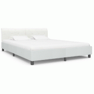 VidaXL Cadre de lit sans matelas blanc similicuir 160x200 cm Modèle Rervélia - 284874