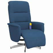 VidaXL Fauteuil inclinable de massage avec repose-pieds bleu tissu Modèle Zirevanel - 356580