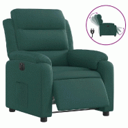 VidaXL Fauteuil inclinable électrique Vert foncé Tissu Modèle Marvoria - 3204962