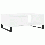 VidaXL Table basse blanc 90x60x35 cm bois d'ingénierie Modèle Patio Prestige Prime - 827068