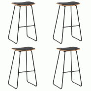 VidaXL Tabourets de bar lot de 4 noir similicuir Modèle Atlas Luna Plus - 3054560