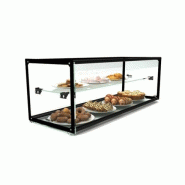 Vitrine neutre à poser - 2 niveaux - 920 x 320 mm - verre trempé - EP30M | Sayl Barcelona - Sans lumière LED - noir 674005069555