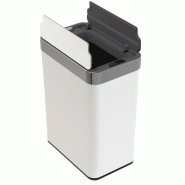 WellHome - Poubelle en acier inoxydable avec capteur automatique et couvercle à ouverture en ailes, couleur blanche, 70L - 41 x 26,5 x 77 cm - blanc