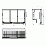 Arrière bar réfrigérée noir 3 portes coulisst l1350 7527.0050 COMBISTEEL
