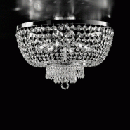 Bonetti Illumina Mozart Plafonnier en fer et laiton chromé avec strass 6 lumières H.37 d.50 BL189-PL6-CR - gris 8050713214814