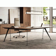 Bureau d'exception Spike en placage bois de noyer avec retour Frezza Bureau d'exception Spike en placage bois de noyer avec retour Frezza