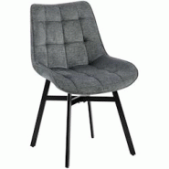 CLP Chaise de Salle à Manger Colby Gris foncé/Tissu - gris textile 322172