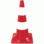 Cône de signalisation de chantier - 50 cm - rouge fluorescent avec bandes blanches - NeedGarden