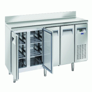 Cool Head table réfrigérée inox 4 portes crédence. Dégivrage auto. Temp. -2°C/+8°C. Mesure 225x60x85/95h. Tête froide SR4200 - 1748