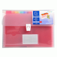 Exacompta Lot de 5 Trieur valisette CRYSTAL PP 33x25, 13 compartiments, coloris blanc - transparent matière synthétique 55298E