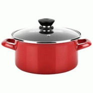 Fagor Optimax Casserole à induction 18 cm, couvercle en verre, acier émaillé, haute épaisseur, antiadhésif Ecological XYLAN PLUS sans PFOA, rouge Fagor Optimax Casserole à induction 18 cm, couvercle en verre, acier émaillé, haute épaisseur, antiadhésif Ecological XYLAN PLUS sans PFOA, rouge