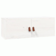 Helloshop26 - Armoire murale rangement horizontal moderne 80 x 30 x 30 cm en bois de pin massif blanc 02_0048381 - blanc Bois massif 3000235249950