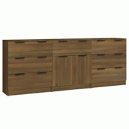 Helloshop26 - Buffet bahut commode armoire meuble de rangement organisateur cuisine salle de séjour salons 3 pcs bois d'ingénierie 02_0037078 - 3000 Helloshop26 - Buffet bahut commode armoire meuble de rangement organisateur cuisine salle de séjour salons 3 pcs bois d'ingénierie 02_0037078 - 3000