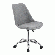Helloshop26 - Fauteuil chaise siège de bureau rembourré 5 roulettes rotatif à 360° et réglable en hauteur métal gris clair 03_0004995 - gris mé