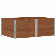 Helloshop26 - Jardinière bac lit surélevé plantes fleurs terrasse jardin 150 x 100 cm bois massif de pin marron 02_0037421 - marron métal 30002178