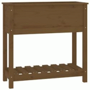 Helloshop26 - Jardinière bac lit surélevé plantes fleurs terrasse jardin avec étagère 82,5 x 34,5 x 81 cm bois de pin marron 02_0038398 - 3000214 Helloshop26 - Jardinière bac lit surélevé plantes fleurs terrasse jardin avec étagère 82,5 x 34,5 x 81 cm bois de pin marron 02_0038398 - 3000214