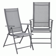 Helloshop26 - Lot de 2 chaises de jardin avec accoudoirs gris clair 03_0009601 - 3000224774661 Helloshop26 - Lot de 2 chaises de jardin avec accoudoirs gris clair 03_0009601 - 3000224774661