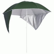 Helloshop26 - Parasol de plage avec parois latérales 215 cm vert 02_0008381 - vert acier 3000447847760