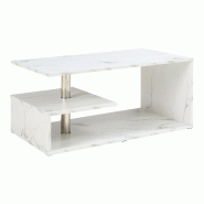Helloshop26 - Table basse console d'appoint 90 x 50 x 41 cm effet marbre blanc 03_0010795 - 3000225415297