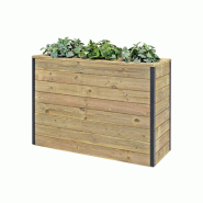 HORTALIA Jardinière en bois avec réserve d’eau Nidum 110 x 40 x 80 cm – Intérieur et extérieur - marron Bois massif N1148AL