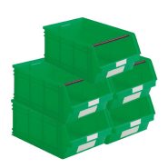 Lot de 5 bacs à bec en plastique 88l vert_0