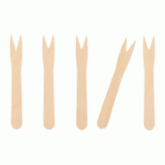 Papstar 10000 piques à frites, bois "pure" 8,5 cm - marron Bois massif 37529