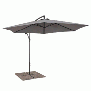 Parasol déporté Nizza anthracite/gris Ø3 x 2,35 m
