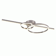 Plafonnier Led dimmable avec télécommande 54W 6300lm chrome et blanc - Trio - Montilla - argenté métal 4017807574739