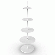 Présentoir Round 4 niveaux H 162 cm pied rond - blanc mat