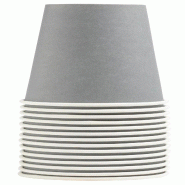 Pronappe - Réf.89118I - Carton de 300 Gobelets carton  20 cl - Ø 7 cm - zéro plastique - 20 packs de 15 gobelets sous film Gris - gris en carton 89
