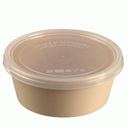 Saladier avec couvercle PP réemployable LOOP 750 ml beige clair - par 60