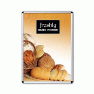 SHOWDOWN Displays Exposiciónate Cadre Clic-Clac Standard 70 x 100 cm Coins Arrondis 32 mm KR70x100R32 - argenté aluminium KR70x100R32