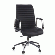 Siège de bureau / Fauteuil de direction ASPERA 10, cuir Nappa noir hjh OFFICE - noir cuir 600910