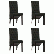 VidaXL Chaises à manger lot de 4 noir tissu Modèle Havoris - 276975